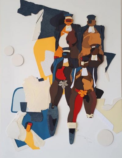 Patrick Tankama, The Naked truth, paper collage, 84.1 x 59.4 cm,2019